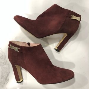 KATE SPADE ♠️ | ALDAZ SUEDE MAROON ANKLE BOOTS
